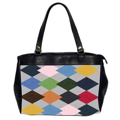 Leather Colorful Diamond Design Office Handbags (2 Sides)  by Nexatart