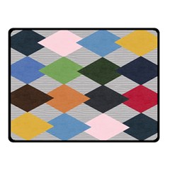 Leather Colorful Diamond Design Fleece Blanket (small) by Nexatart