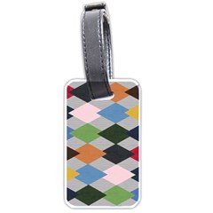 Leather Colorful Diamond Design Luggage Tags (one Side)  by Nexatart