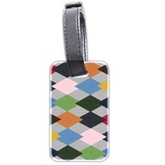 Leather Colorful Diamond Design Luggage Tags (two Sides) by Nexatart