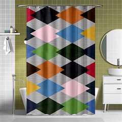 Leather Colorful Diamond Design Shower Curtain 48  X 72  (small)  by Nexatart