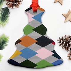 Leather Colorful Diamond Design Ornament (christmas Tree)  by Nexatart