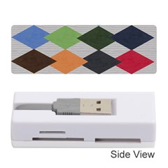 Leather Colorful Diamond Design Memory Card Reader (stick)  by Nexatart