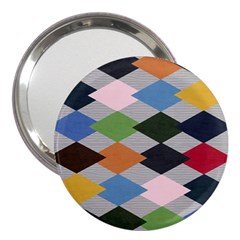 Leather Colorful Diamond Design 3  Handbag Mirrors by Nexatart