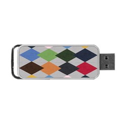 Leather Colorful Diamond Design Portable Usb Flash (one Side) by Nexatart