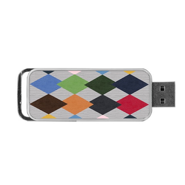 Leather Colorful Diamond Design Portable USB Flash (One Side)