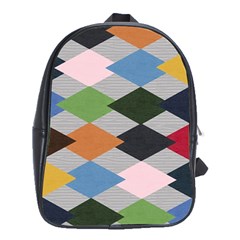 Leather Colorful Diamond Design School Bags (xl)  by Nexatart