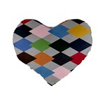 Leather Colorful Diamond Design Standard 16  Premium Heart Shape Cushions Back