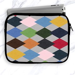 Leather Colorful Diamond Design Apple Ipad 2/3/4 Zipper Cases by Nexatart