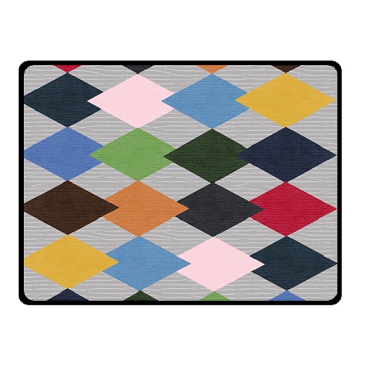 Leather Colorful Diamond Design Double Sided Fleece Blanket (Small) 