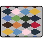 Leather Colorful Diamond Design Double Sided Fleece Blanket (Large)  80 x60  Blanket Front