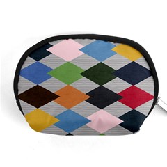 Leather Colorful Diamond Design Accessory Pouches (medium)  by Nexatart