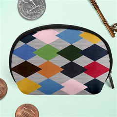 Leather Colorful Diamond Design Accessory Pouches (large)  by Nexatart