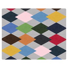 Leather Colorful Diamond Design Double Sided Flano Blanket (medium)  by Nexatart