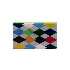 Leather Colorful Diamond Design Cosmetic Bag (xs) by Nexatart