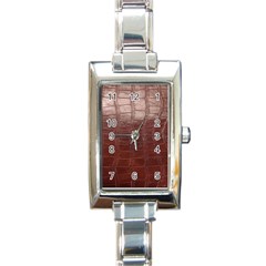 Leather Snake Skin Texture Rectangle Italian Charm Watch