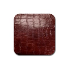 Leather Snake Skin Texture Rubber Square Coaster (4 Pack) 