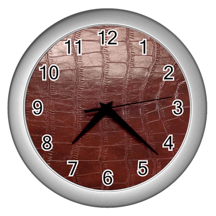 Leather Snake Skin Texture Wall Clocks (Silver) 