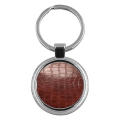 Leather Snake Skin Texture Key Chains (round) 