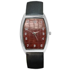 Leather Snake Skin Texture Barrel Style Metal Watch by Nexatart