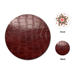 Leather Snake Skin Texture Playing Cards (round)  by Nexatart