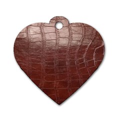 Leather Snake Skin Texture Dog Tag Heart (two Sides) by Nexatart