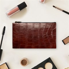 Leather Snake Skin Texture Cosmetic Bag (small)  by Nexatart