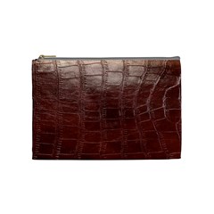 Leather Snake Skin Texture Cosmetic Bag (medium)  by Nexatart