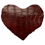 Leather Snake Skin Texture Large 19  Premium Flano Heart Shape Cushions Front