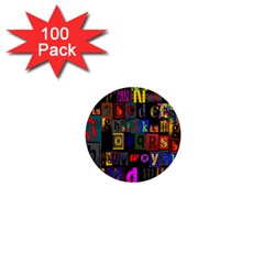 Letters A Abc Alphabet Literacy 1  Mini Buttons (100 Pack)  by Nexatart