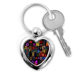 Letters A Abc Alphabet Literacy Key Chains (heart)  by Nexatart