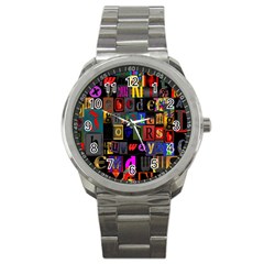 Letters A Abc Alphabet Literacy Sport Metal Watch by Nexatart