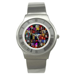 Letters A Abc Alphabet Literacy Stainless Steel Watch by Nexatart