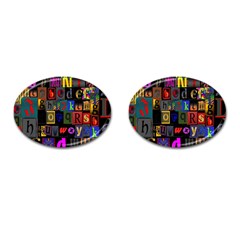 Letters A Abc Alphabet Literacy Cufflinks (oval) by Nexatart