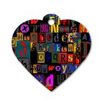 Letters A Abc Alphabet Literacy Dog Tag Heart (Two Sides) Front