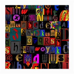 Letters A Abc Alphabet Literacy Medium Glasses Cloth (2-side) by Nexatart