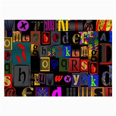 Letters A Abc Alphabet Literacy Large Glasses Cloth (2-side) by Nexatart