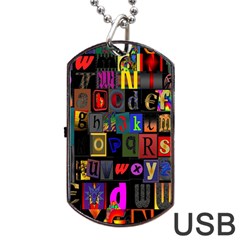 Letters A Abc Alphabet Literacy Dog Tag Usb Flash (two Sides) by Nexatart