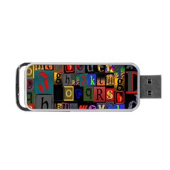 Letters A Abc Alphabet Literacy Portable Usb Flash (one Side) by Nexatart