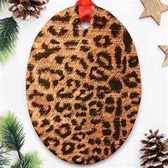 Leopard Print Animal Print Backdrop Ornament (oval) by Nexatart