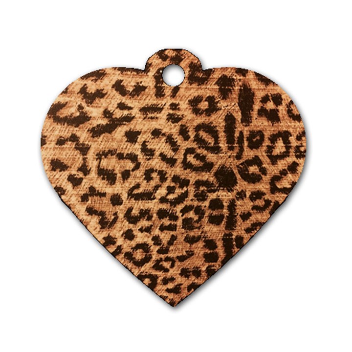 Leopard Print Animal Print Backdrop Dog Tag Heart (Two Sides)