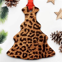 Leopard Print Animal Print Backdrop Christmas Tree Ornament (two Sides) by Nexatart