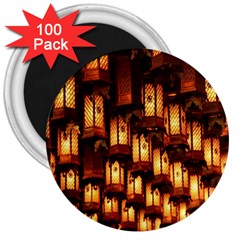 Light Art Pattern Lamp 3  Magnets (100 Pack) by Nexatart