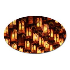 Light Art Pattern Lamp Oval Magnet by Nexatart