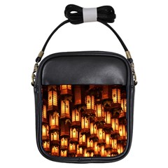 Light Art Pattern Lamp Girls Sling Bags