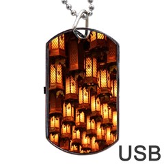 Light Art Pattern Lamp Dog Tag Usb Flash (two Sides) by Nexatart