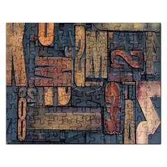 Letters Wooden Old Artwork Vintage Rectangular Jigsaw Puzzl by Nexatart