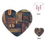 Letters Wooden Old Artwork Vintage Playing Cards (Heart)  Front