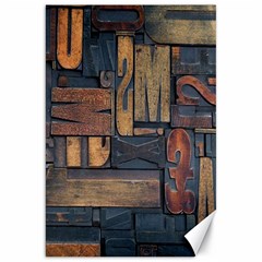 Letters Wooden Old Artwork Vintage Canvas 20  X 30   by Nexatart