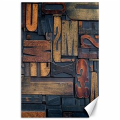 Letters Wooden Old Artwork Vintage Canvas 24  X 36 